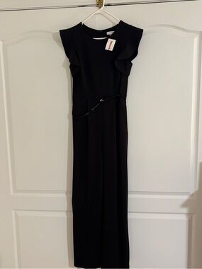 Black Ruffle Sleeve Jump Suit